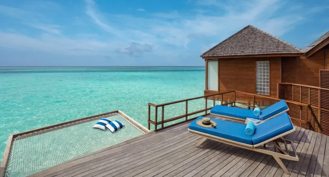 SUNSET OVER WATER VILLA - Deck View