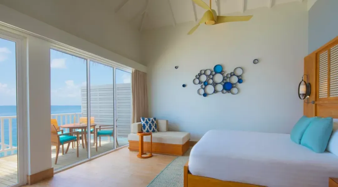 Family Over Water Villa with Kids Room - King Bedroom with View