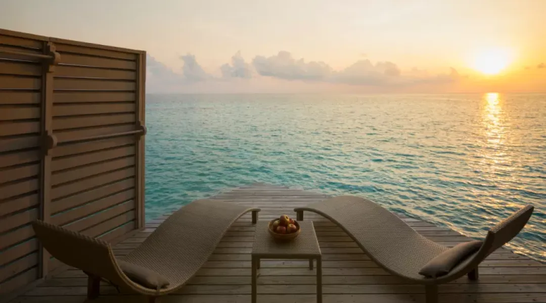 Sunset Over Water Villa - Lounge with Sea View