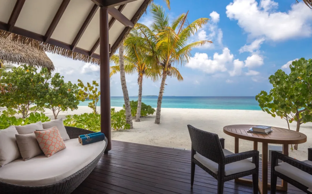 Two Bedroom Family Beach Villa - Terrace Seating with Sea view