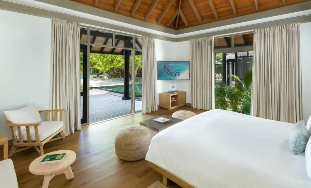 Two Bedroom Beach Residence with Family Pool & Private Pool - Bedroom