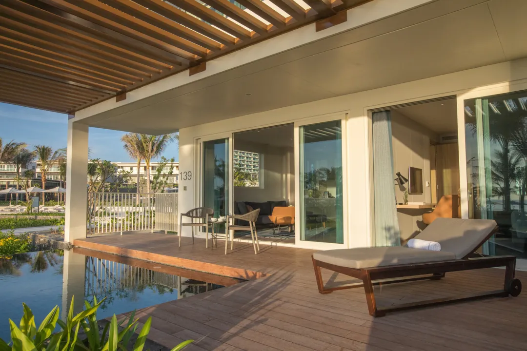 Ocean View Pool Pavilion One Bedroom Ground Floor - Decking with Pool