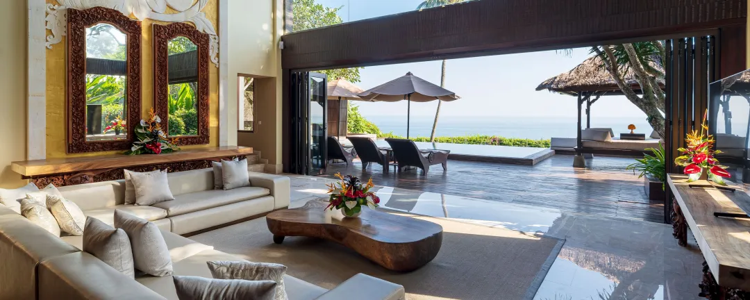 AYANA Villas Balli - Living Room with Sea View