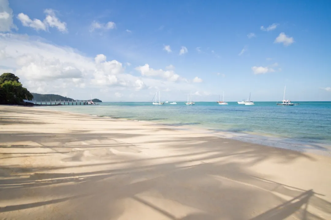 Cape Panwa - Beach with Boat view