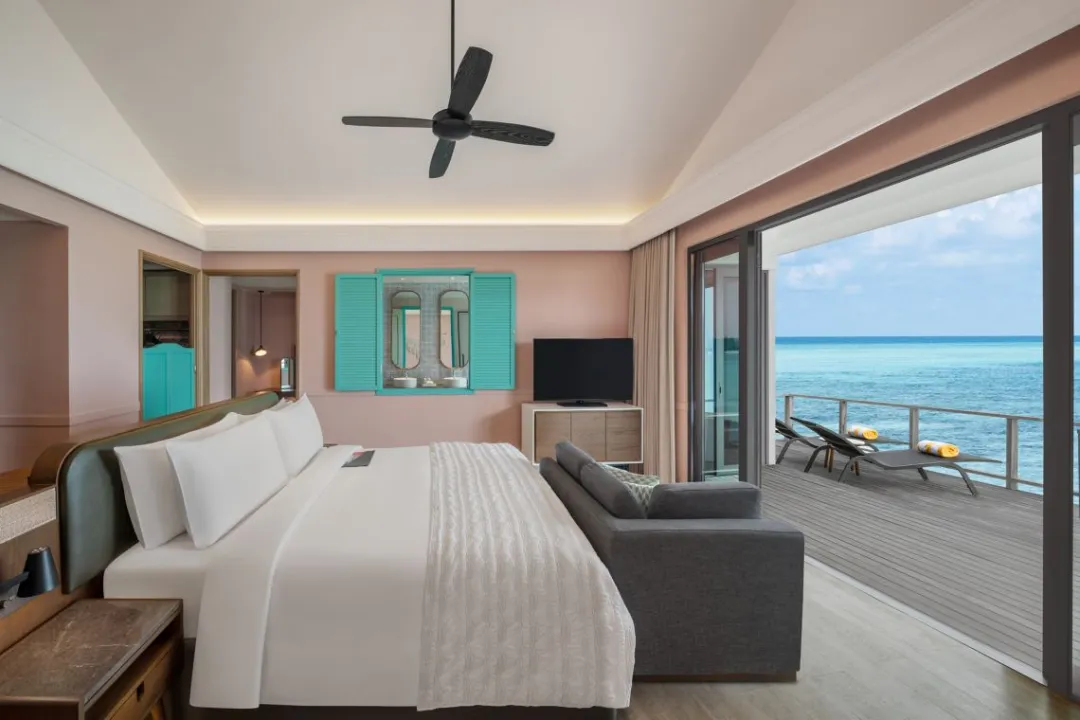 Sunrise Overwater Villa - Bedroom with Sea View