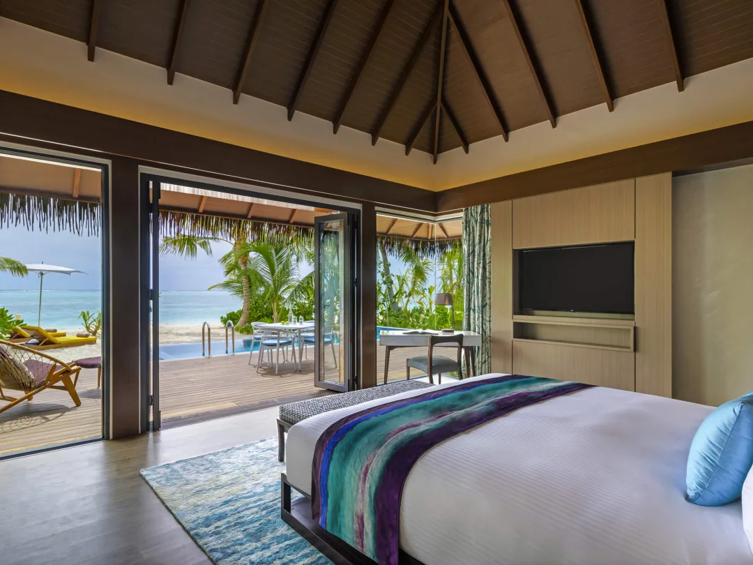 Pullman Maldives All Inclusive Resort - Family Beach Pool Villa - Bedroom