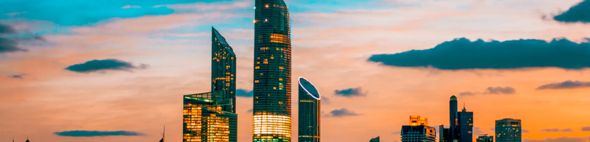 Abu Dhabi Skyline at sunset