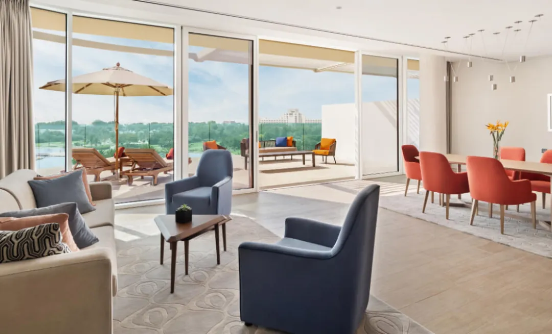 One Bedroom Terrace Suite - Living Aeria with View