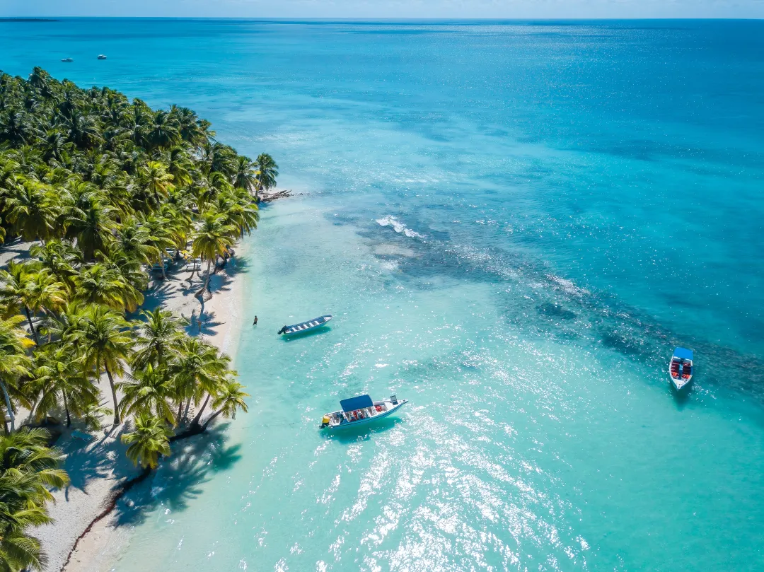 Aerial view of Saona Island in Dominican Republic