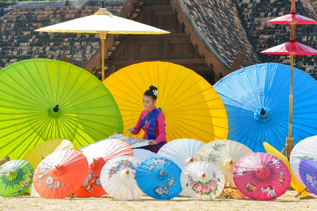 Traditional Costume painting umbrella