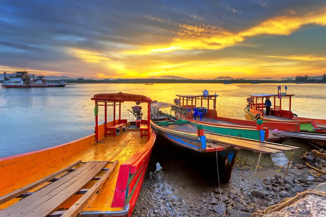 Sunrise at the river in Koh Kho Khao, Thailand