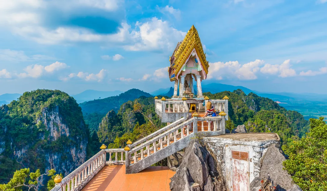 The top of  Tiger Cave temple, (Wat Tham Suea), Krabi region, Thailand