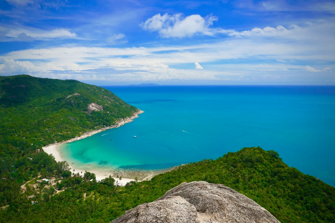 July, 2019  The fantastic Bottle Beach Viewpoint in Koh Phangan island, Suratthani province, Thailand.