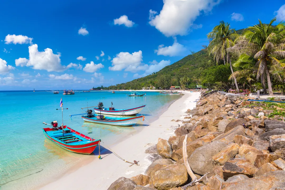 Traditional wooden fisherman boat 