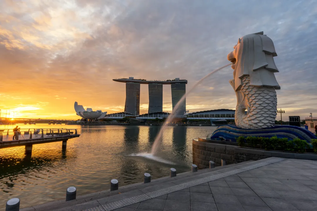 Sunset of Singapore Skyline