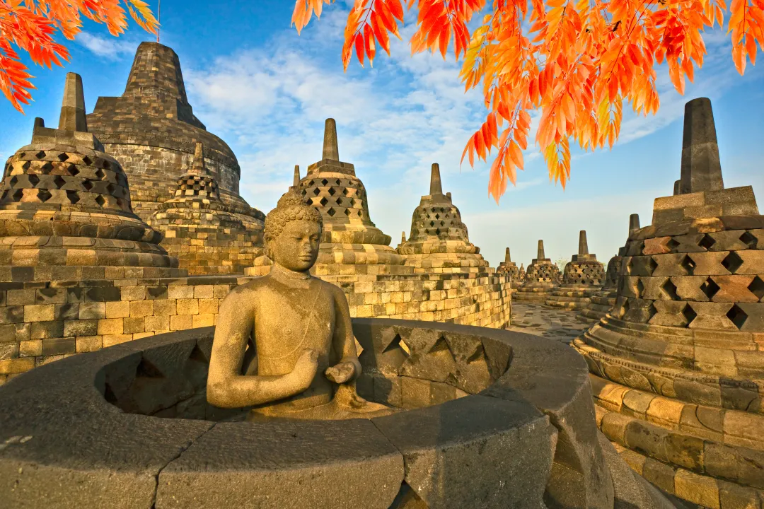 Borobudur Temple at sunset