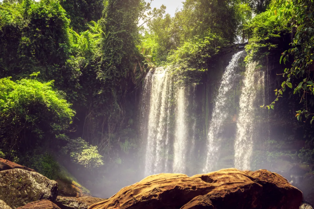 The Phnom Kulen waterfall 