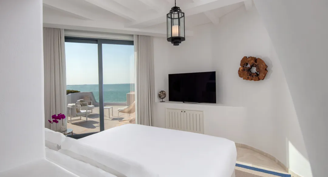 Fira Sea View Terrace Room - Bedroom with Sea View