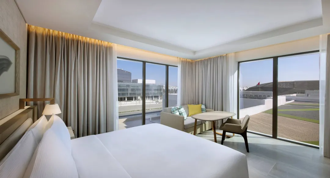King Guest Room with Yas Theme Park Access - Bedroom View
