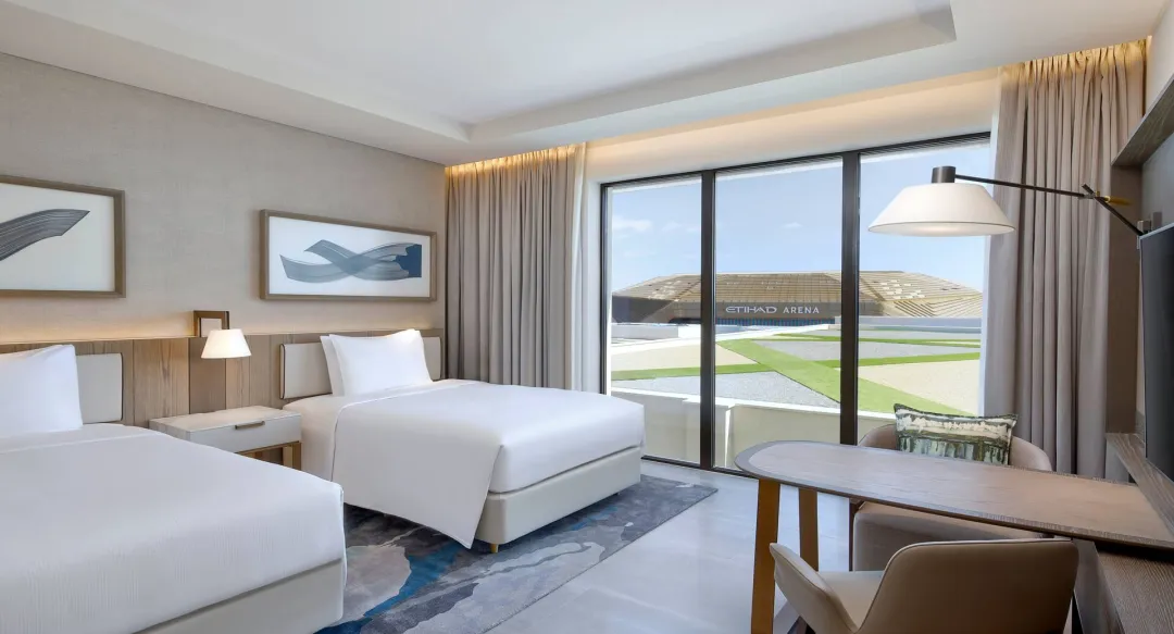 Two Double Beds Guest Room with Yas Theme Park Access - Bedroom