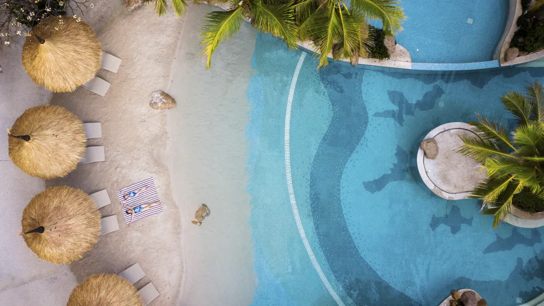 Bali Mandira Beach Resort - Pool Aerial View