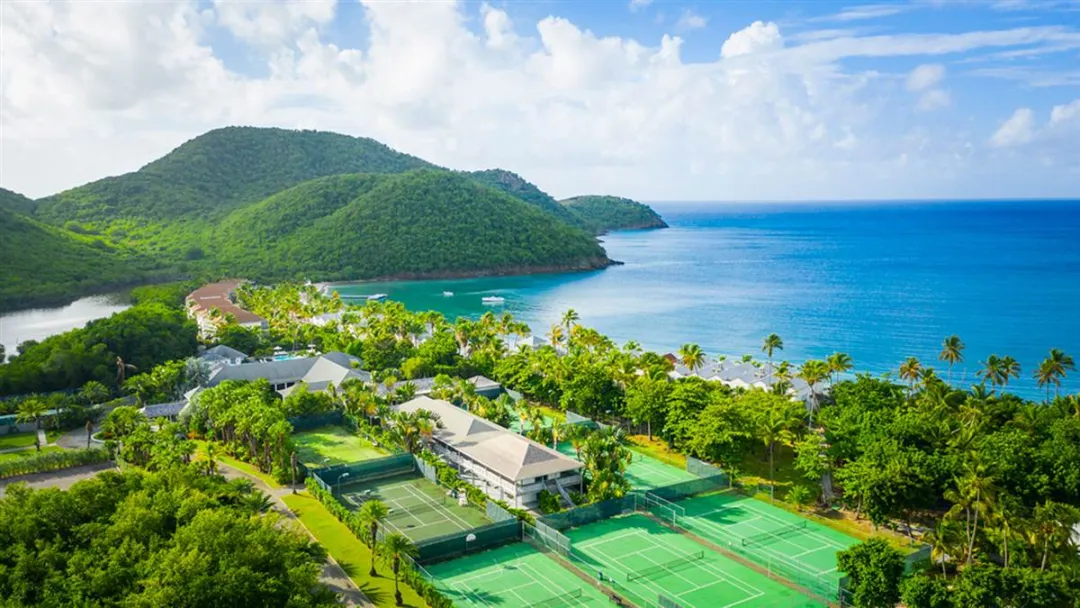 Carlisle Bay Antigua - Aerial View Tennis