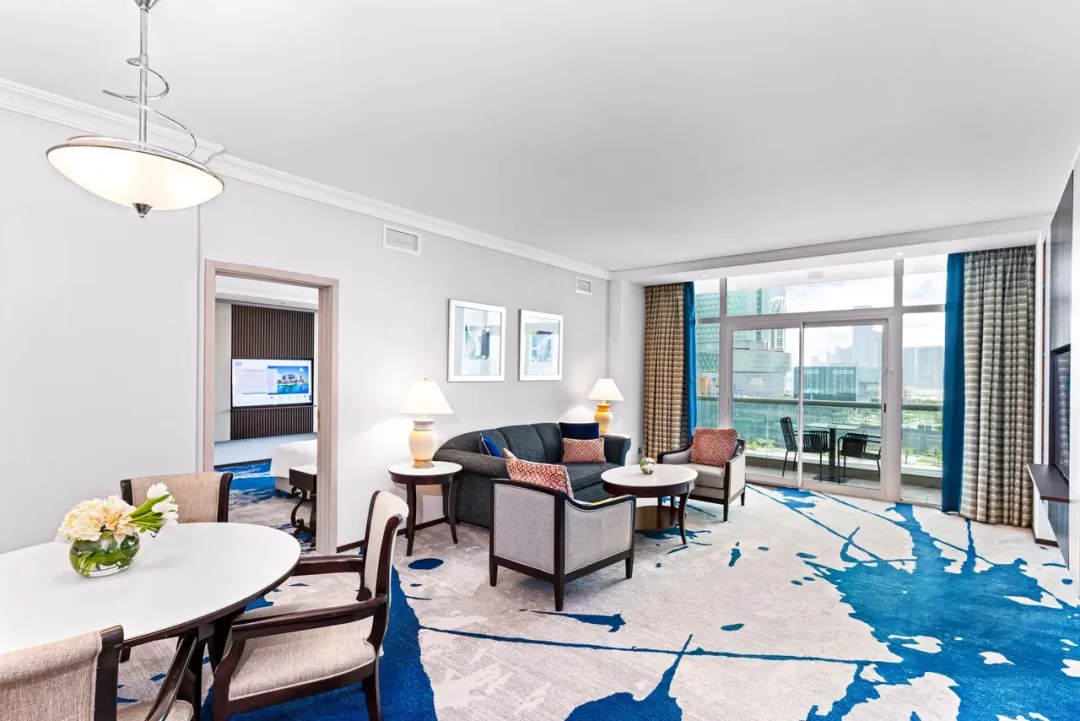 Beach Rotana Hotel - Sea View Suite - Living and Dining Area