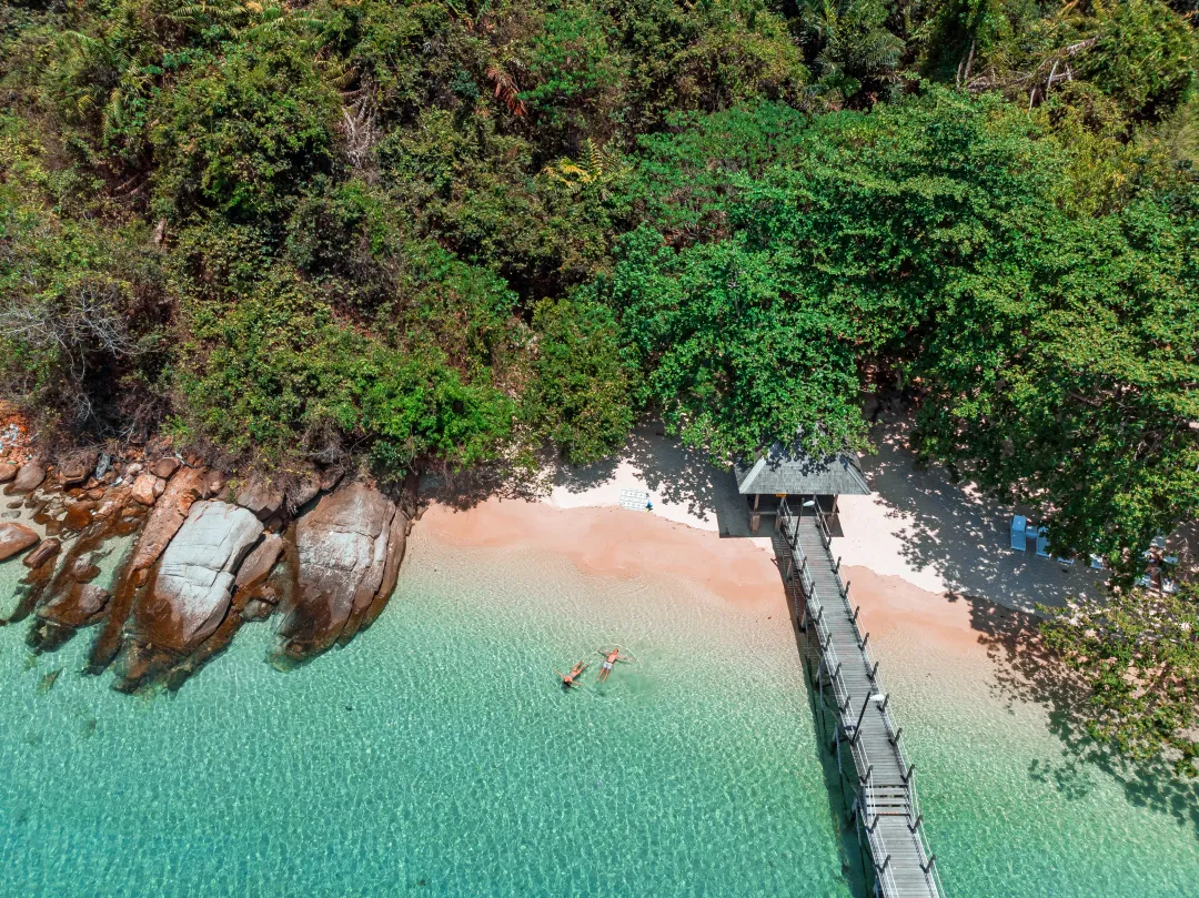 Gaya Island Resort - Sea Aerial View