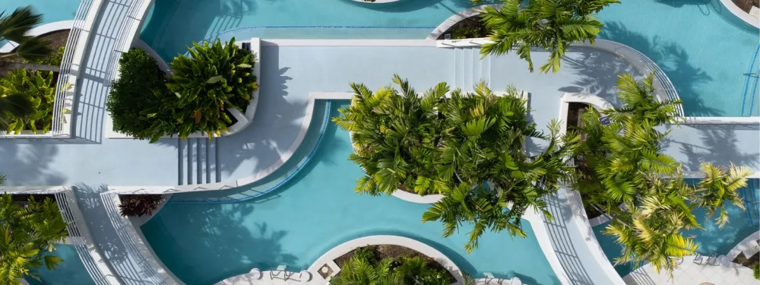 Savannah Beach Club - Pool Aerial View