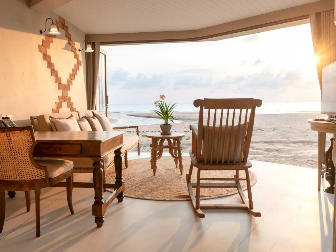 Two Bedroom Beachfront Pool Villa - Seating Aeria with Seaview