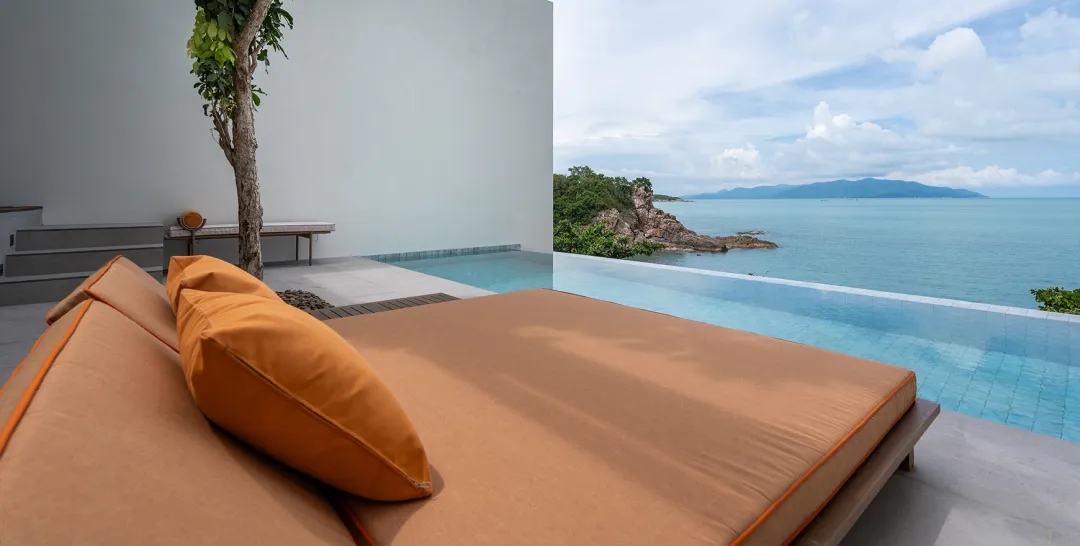 Cape Fahn Hotel - Pool Lounge with Sea View