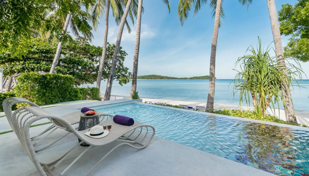 Beachfront Pool Villa - Pool Lounge with Sea View