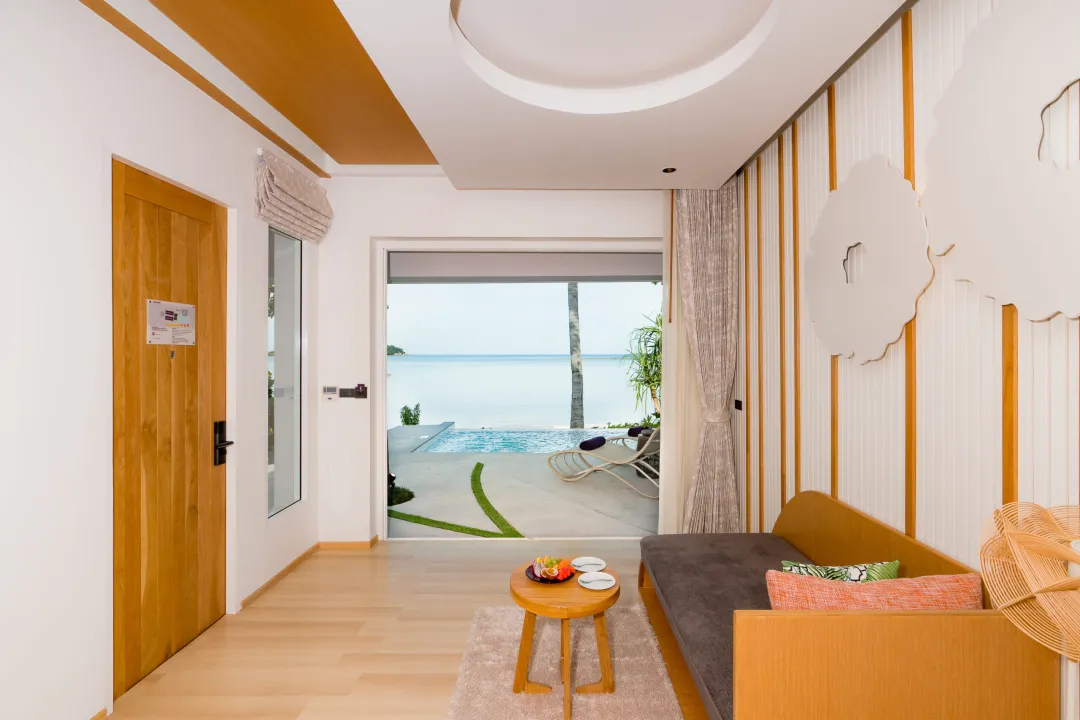 Beachfront Pool Villa -Living Room with View
