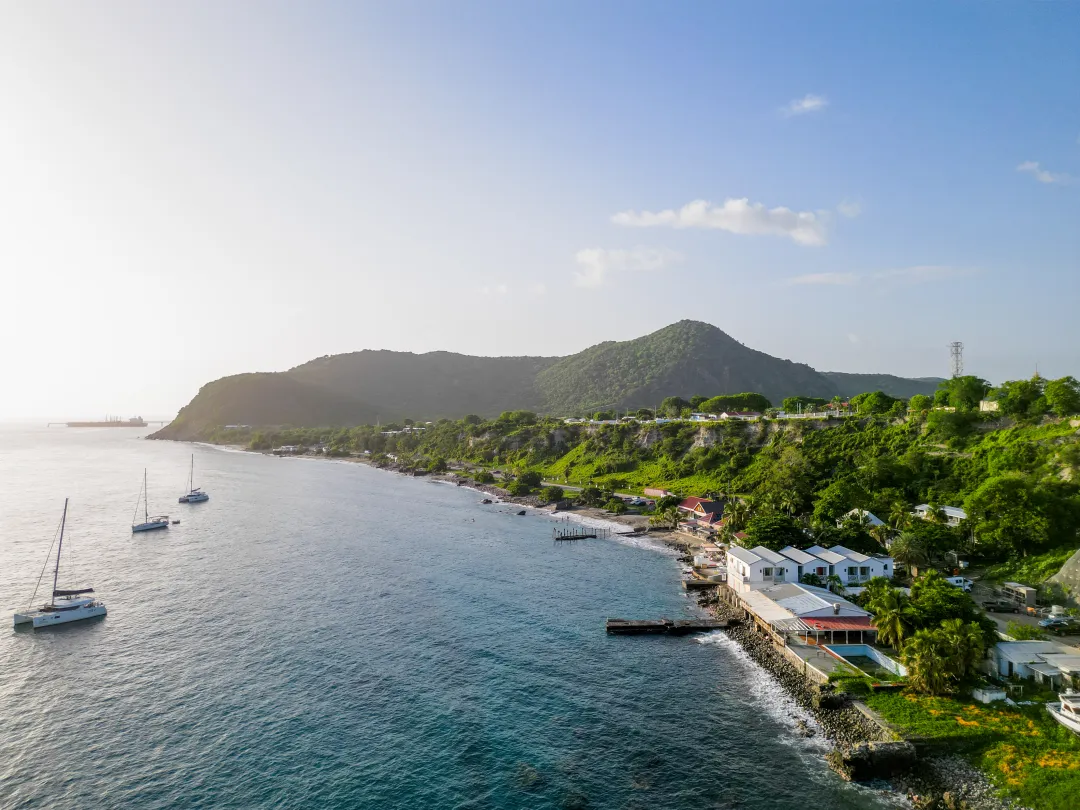 St. Eustatius Island - Coast Aerial View