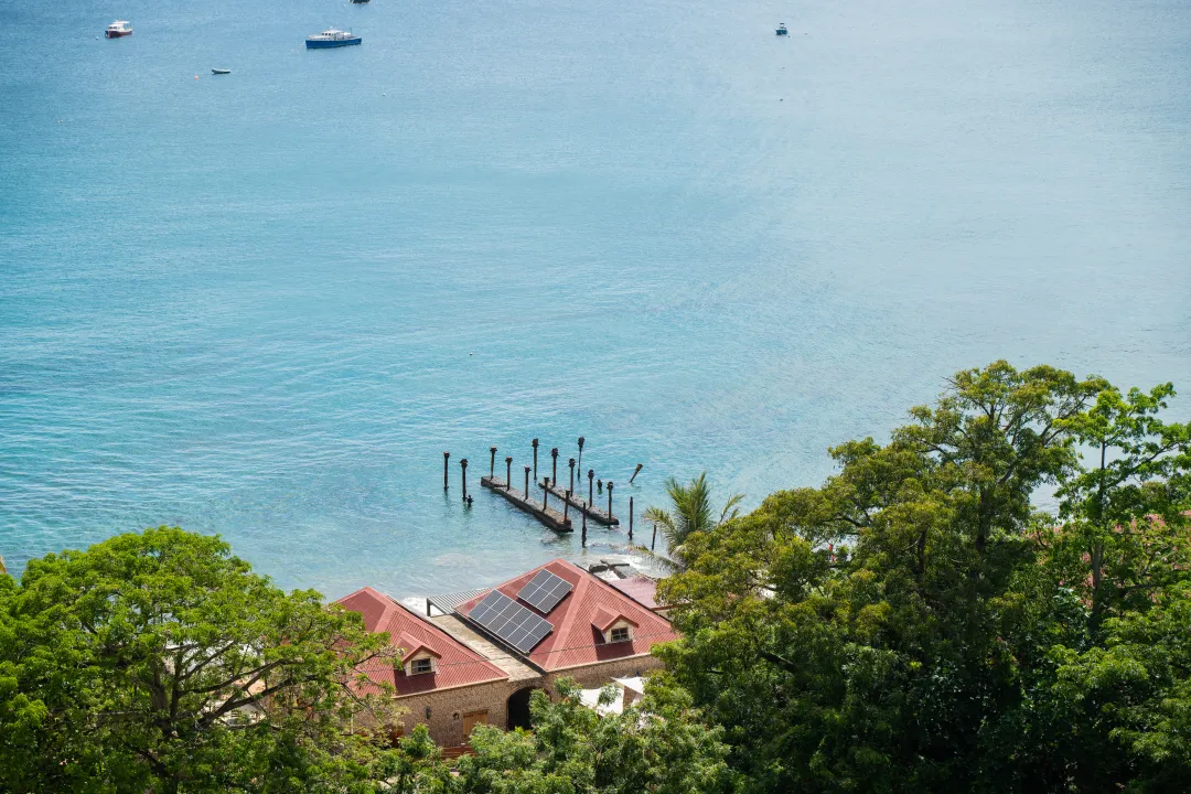 St. Eustatius Island - Ariel view of the sea