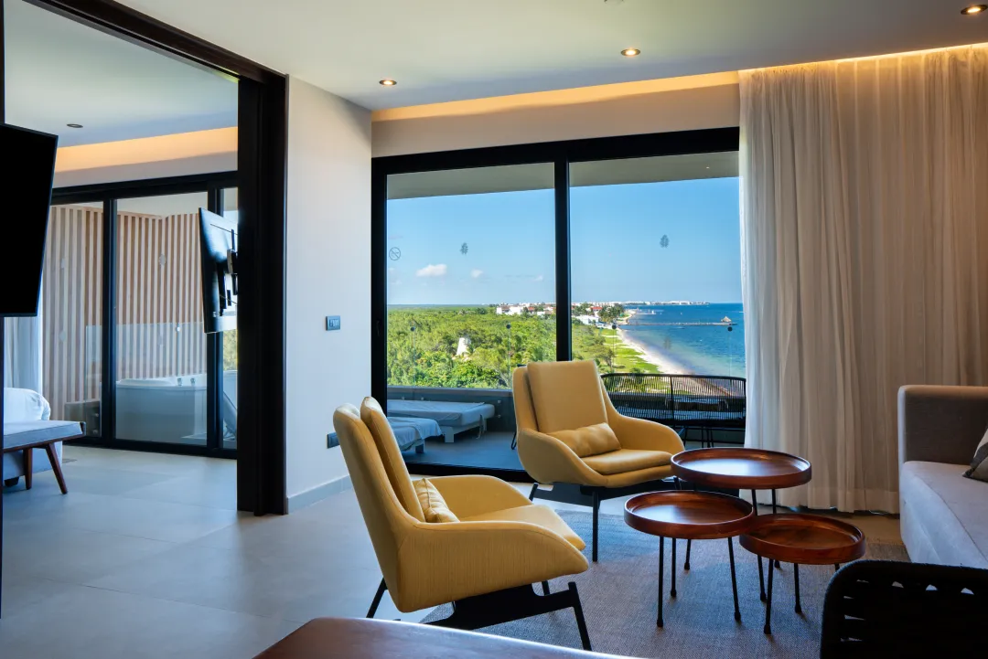 One Bedroom Oceanview Residence - Seating Aeria with View