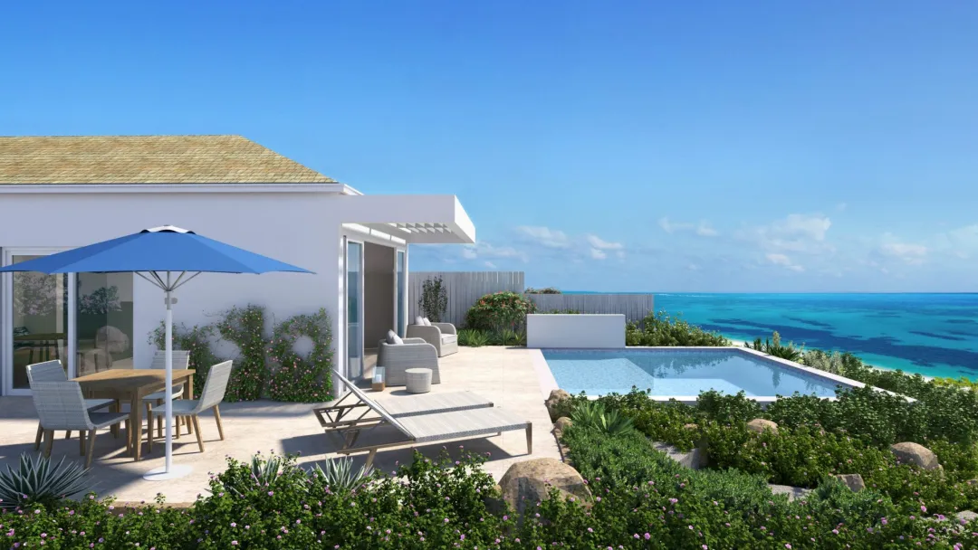 One Bedroom Beachfront Villa - Pool with Beach View