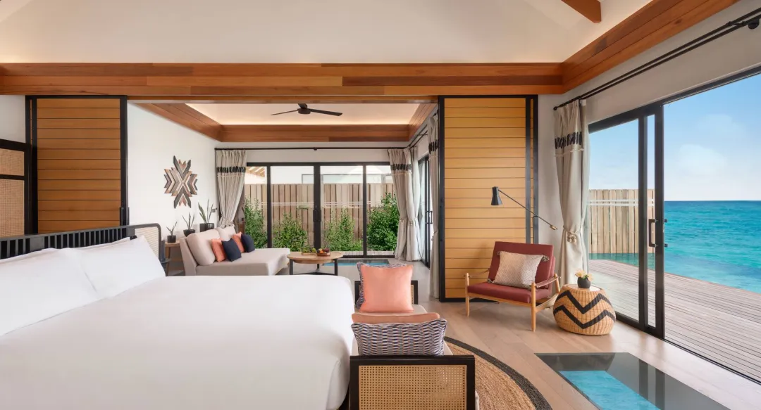 Hilton Maldives Amingiri Resort and Spa - One Bedroom Overwater Suite with Pool - Bedroom