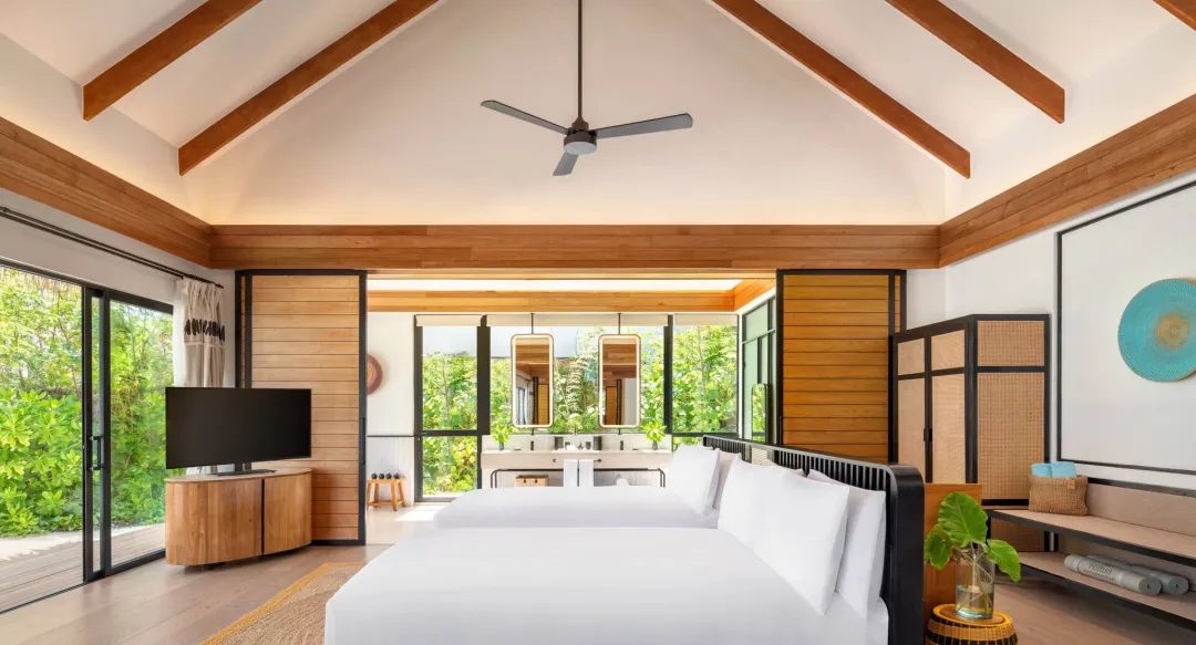 Hilton Maldives Amingiri Resort and Spa - Two Bedroom Beach Pool Villa - Master Bedroom