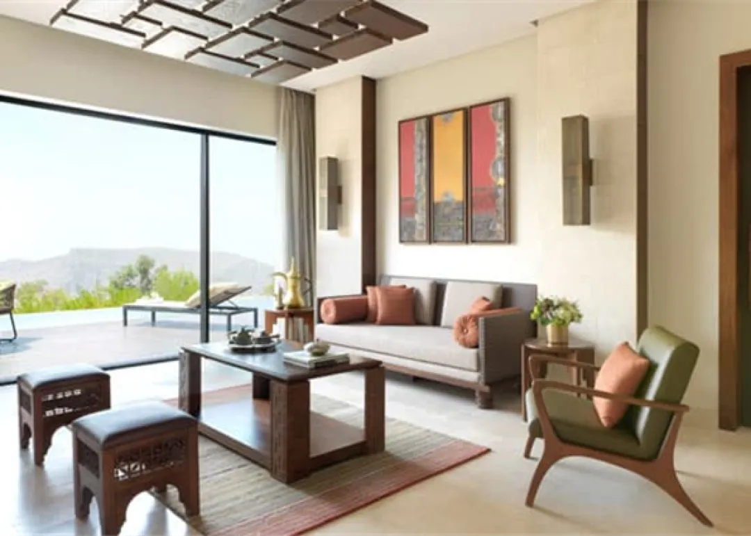 One Bedroom Cliff Pool Villa - Living Room