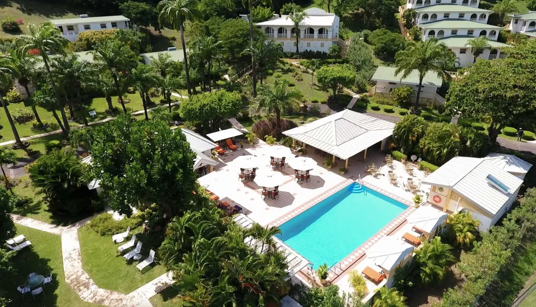 Blue Horizons Garden Resort - Aerial View of Pool View