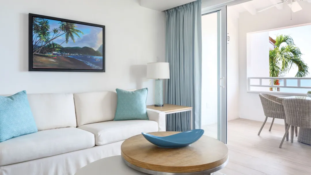 Hilltop One Bedroom Villa -Living Room with View