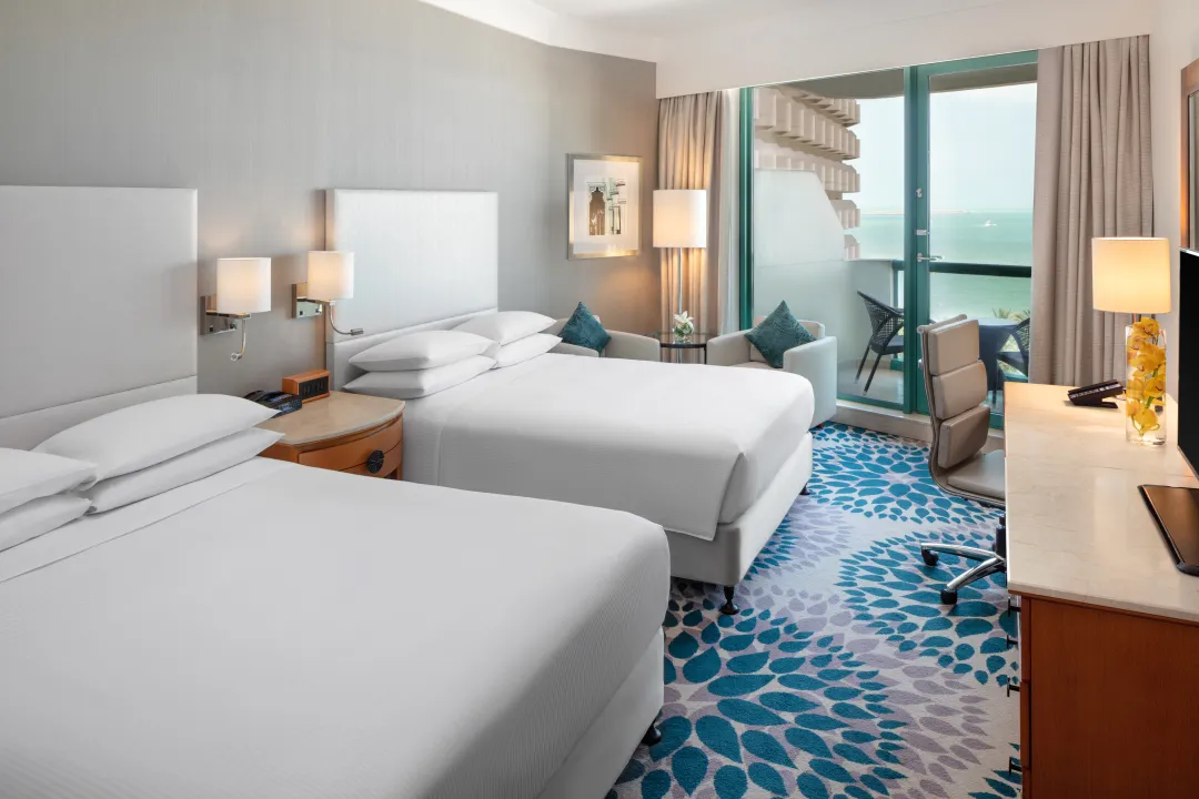 Hilton Dubai Jumeirah Beach -Two Queen Beds Deluxe Room with Partial Sea View