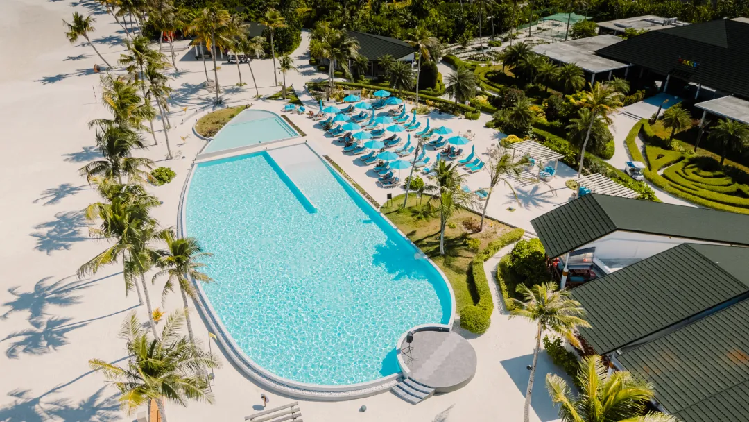 Joy Island Maldives -  Main Pool Aerial View