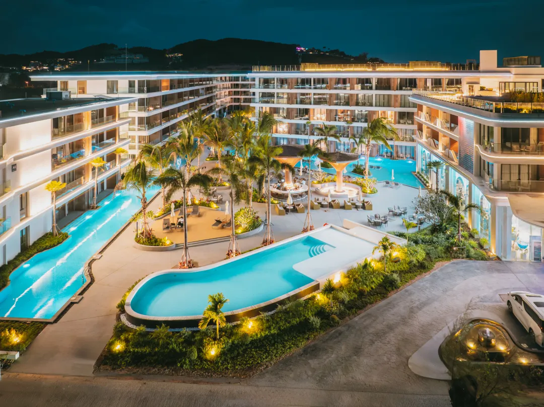 Kora Beach Resort Phuket - Cascade at Night