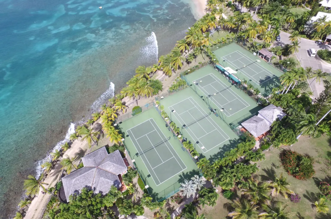 Curtain Bluff - Tennis Court Aerial View