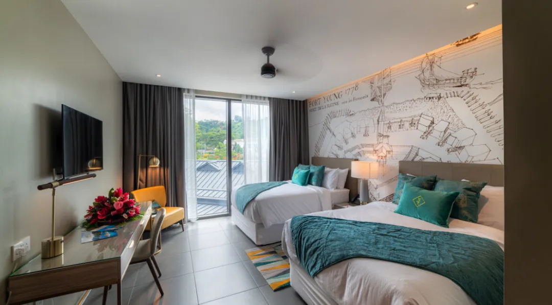 Fort Young Hotel and Dive Resort - Fort Mountain View Room - Twin Beds