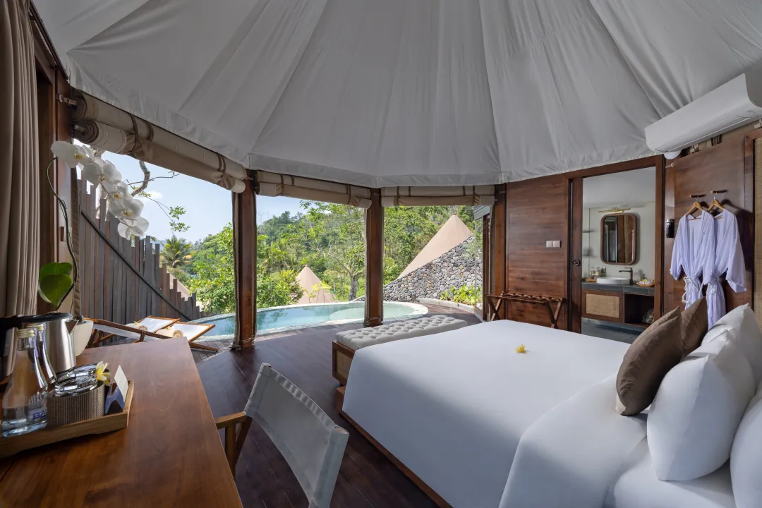Luxury Pool Tent - Bedroom with View