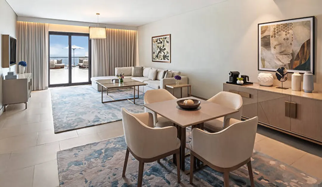 Palace Beach Resort - Two Bedroom Executive Suite Ocean View -Living and Dining Room