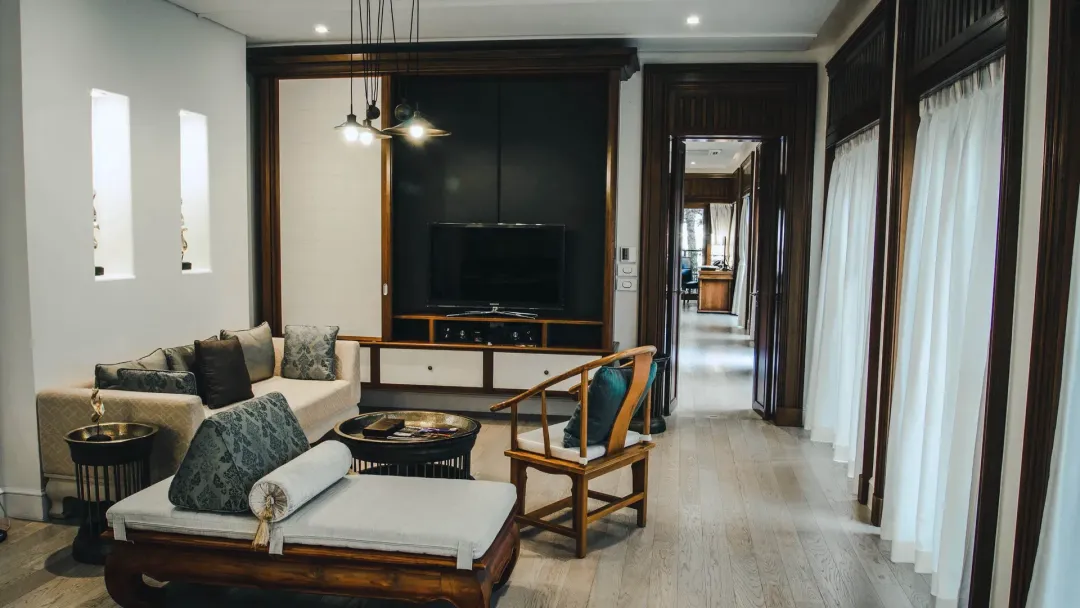 Villa Two Bedroom Private Pool Beachfront - Living Room